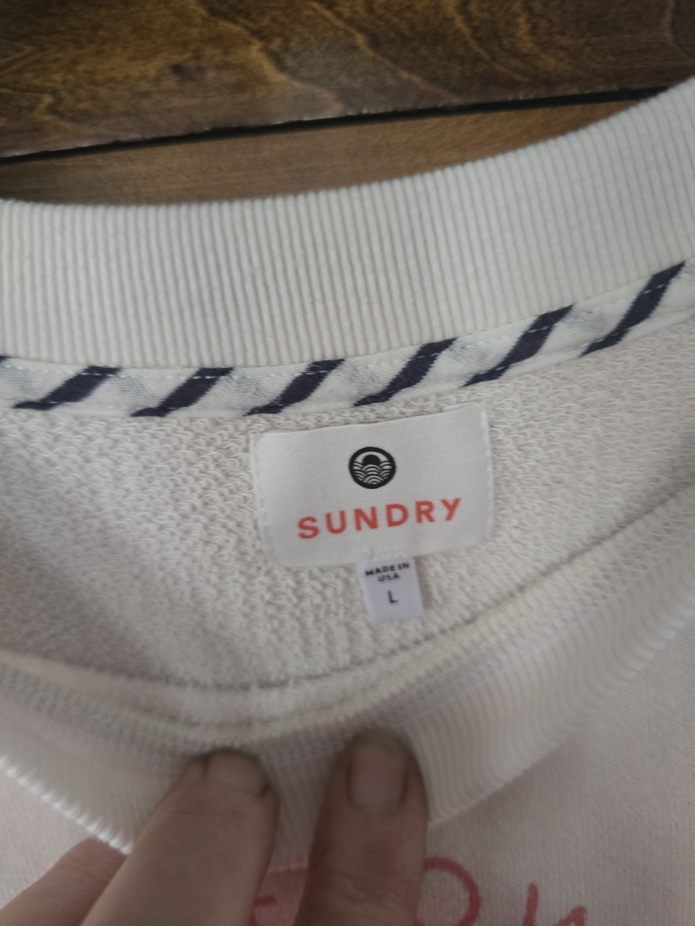 Sundry By Anthropology Sweatshirt w/ Orange Sleeve Accents and Floral Graphic - Picture 3 of 5